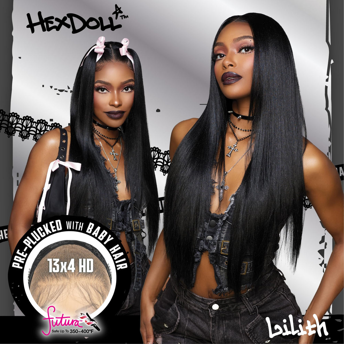 Sensationnel Hexdoll 13x4 LaceWig-Lilith, BALAYAGECHOCOLATE