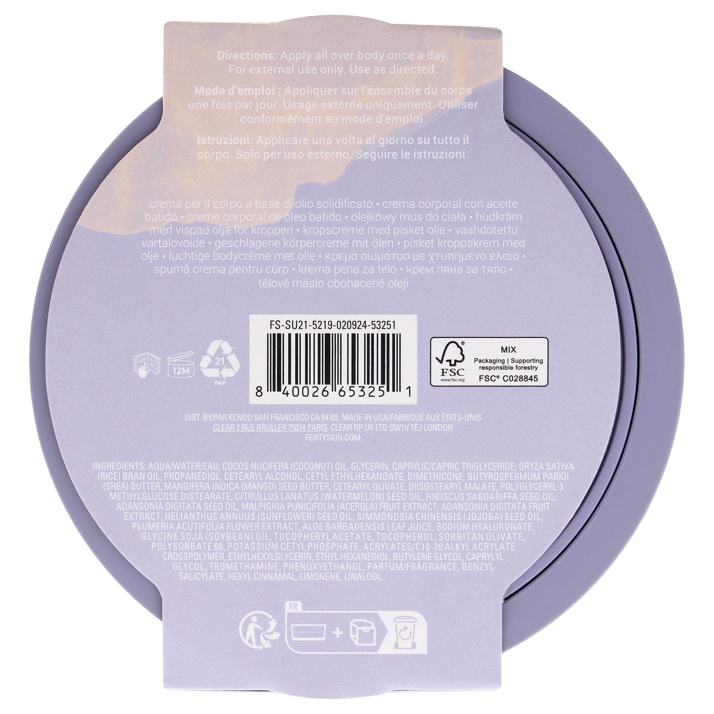 Butta Drop Whipped Oil Body Cream with Tropical Oils + Shea Butter Beauty & Personal Care Fenty Skin