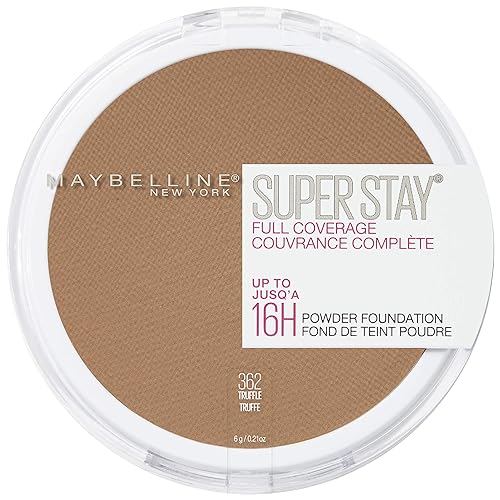 Maybelline Super Stay Full Coverage Powder Foundation Makeup, Up to 16 Hour Wear, Soft, Creamy Matte Foundation, Truffle, 1 Count Beauty & Personal Care MAYBELLINE
