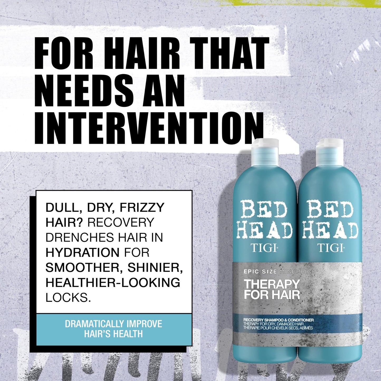 TIGI Bed Head Urban Antidotes Recovery Shampoo and Conditioner Set for Dry, Damaged Hair, 25.36 fl oz, 2 Count Beauty & Personal Care TIGI