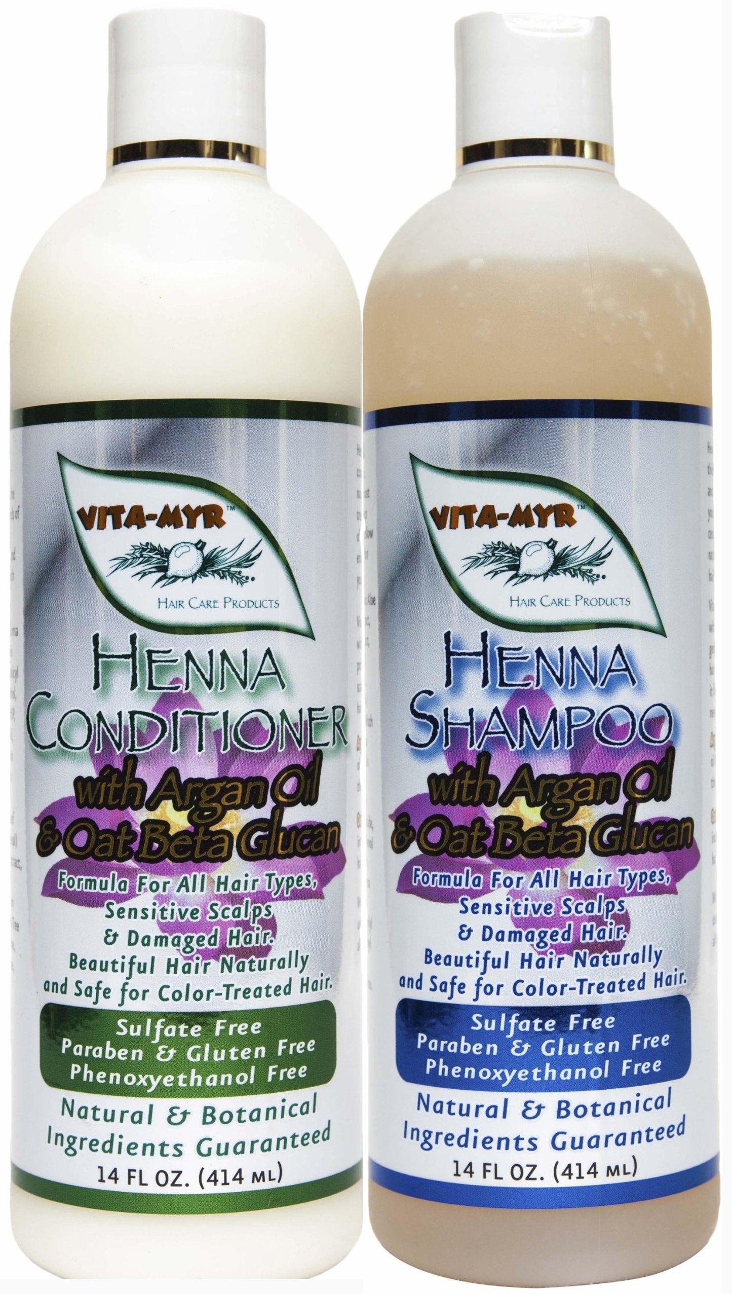 Vitamyr Henna Care Set 16 Oz Natural Shampoo & 16 Oz Natural Conditioner Vibrant Color Care & Nourishment for Gorgeous Tresses Beauty & Personal Care VITA-MYR