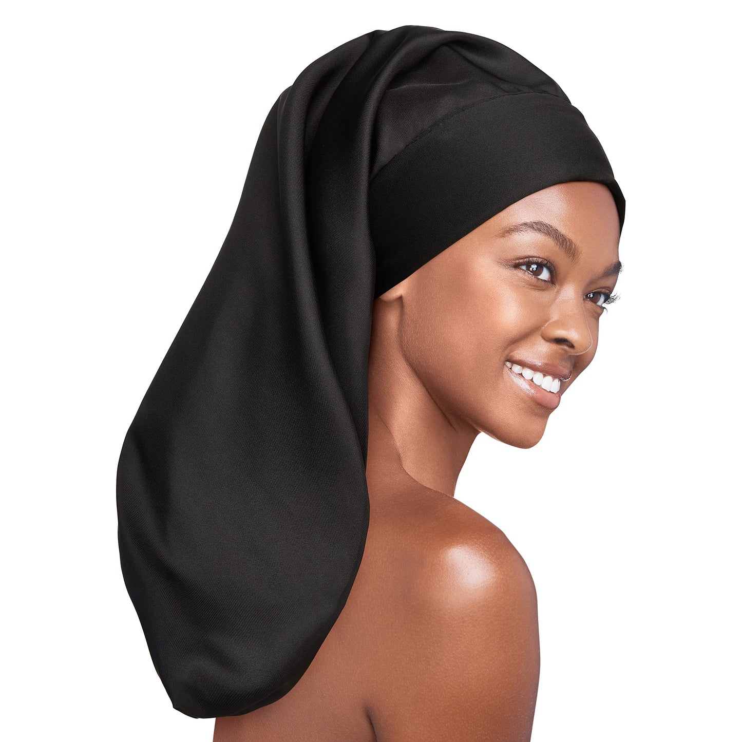 Red by Kiss Silky Braid Bonnet Wide Edge Bonnet Sleep Cap, Frizz Free Bonnet (Black) Beauty and Personal Care Red by Kiss