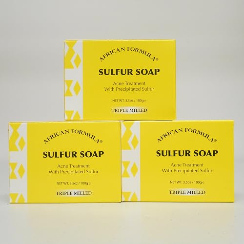 Sulfur Soap Jabon de Azufre (3-PACK) Acne Treatment Facial Soap (3.5oz) Beauty & Personal Care Genuine African Formula