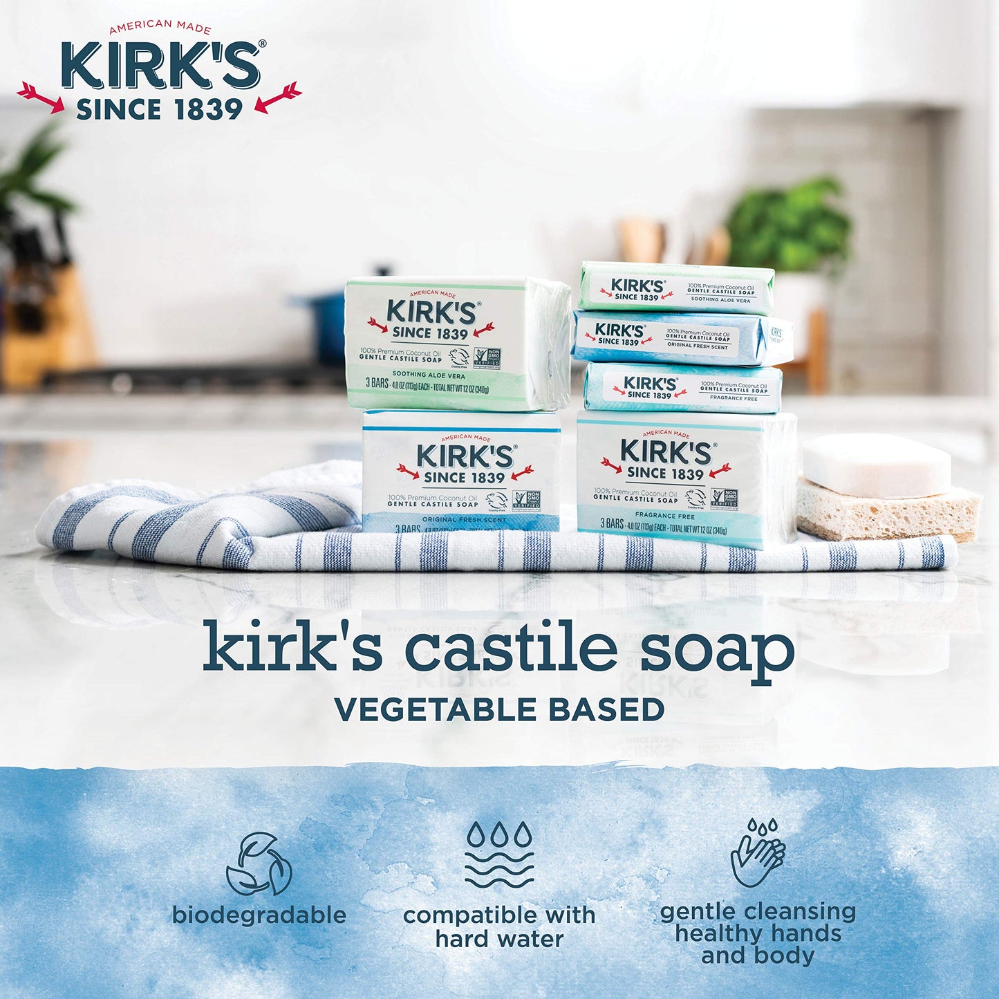 Kirk's Original Coco Castile Bar Soap Original Fresh Scent 4 Ounces (Pack of 24) Beauty & Personal Care Kirk's