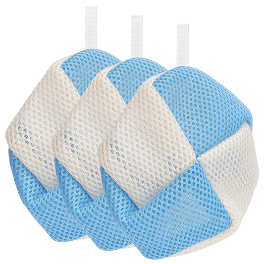 Linkidea 3 Pack Soap Saver Pouch with Zipper, Exfoliating Body Sponge Scrubber with Hand Loop, Mesh Soap Foam Lather Pocket for Shower Bath (Round) Beauty and Personal Care Linkidea