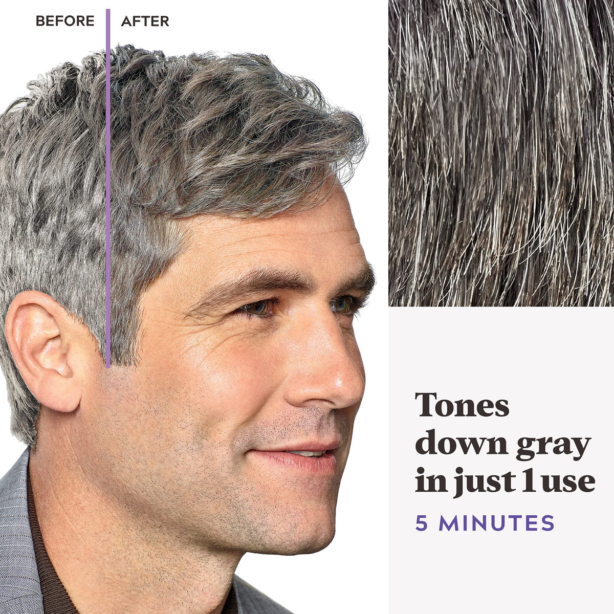 JUST FOR MEN Touch of Gray, Salt & Pepper Look, Medium Brown T-35 (3 Pack)