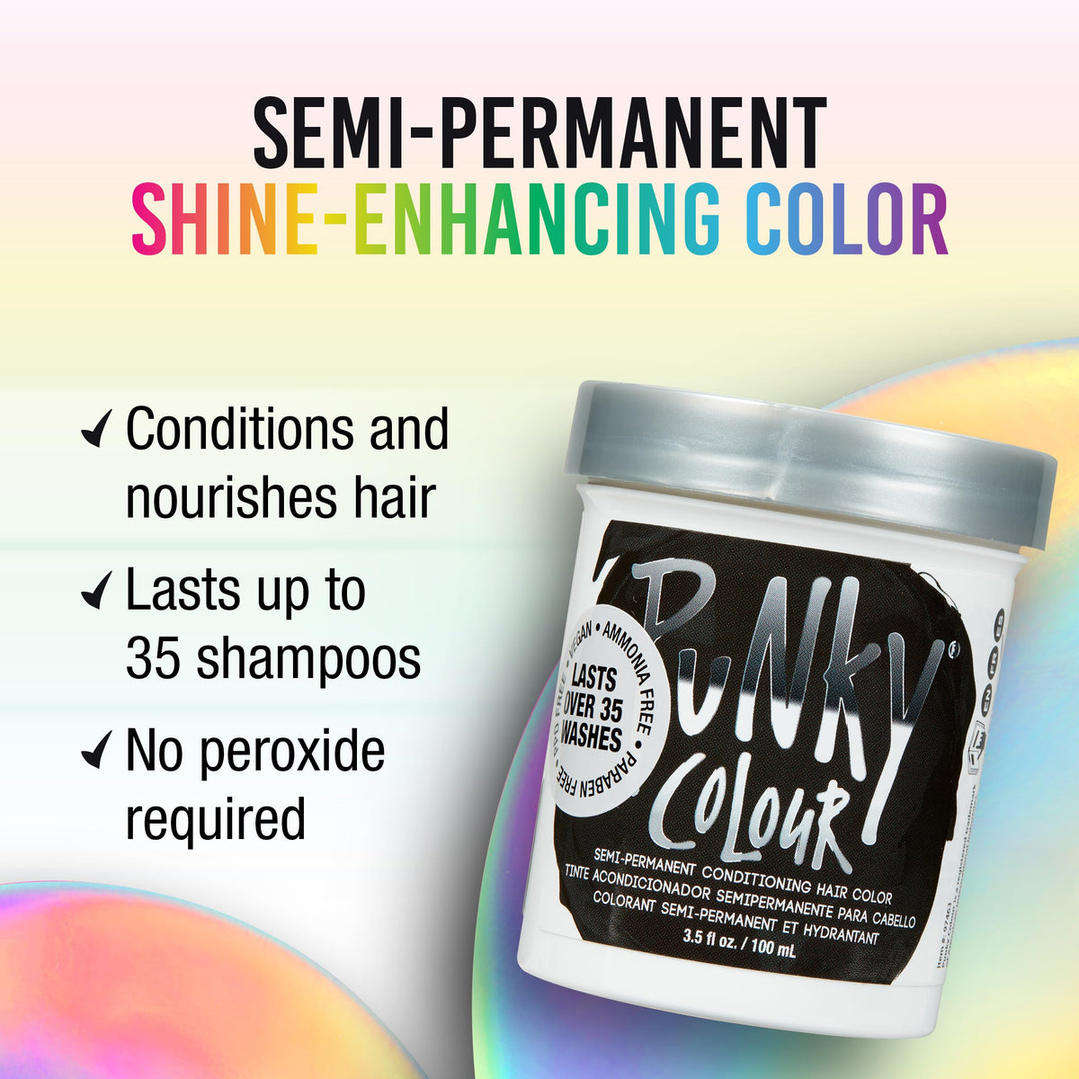Punky Ebony Semi Permanent Hair Color - Vegan & Cruelty-Free Conditioning Hair Dye, Lasts Up to 35 Washes, 3.5 fl oz Beauty & Personal Care Punky