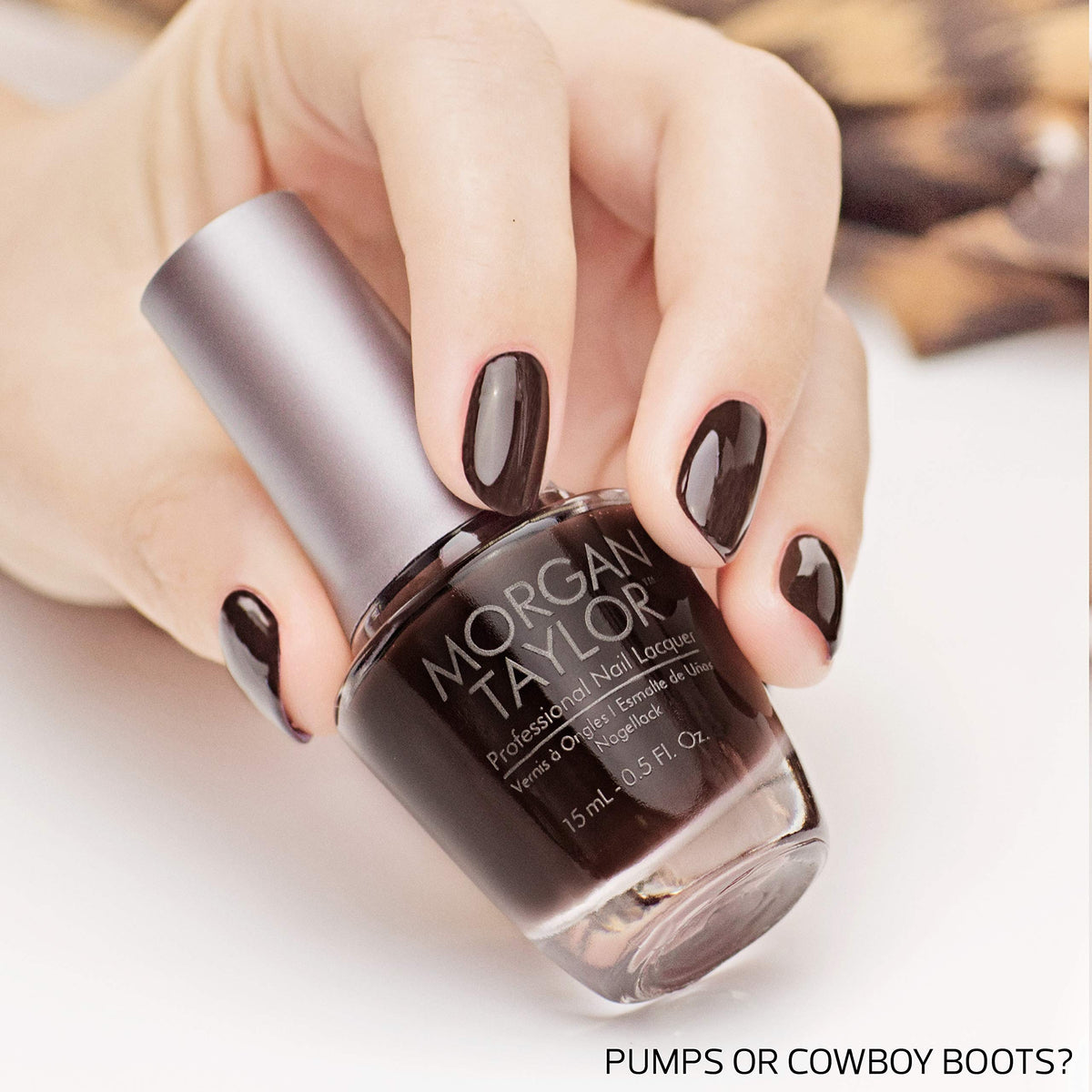 Morgan Taylor Nail Lacquer (Pumps Or Cowboy Boots?) Black Professional Lacquer, Vibrant, Chip-Resistant, Fast-Drying, Long-Lasting, High-Shine Beauty & Personal Care Morgan Taylor