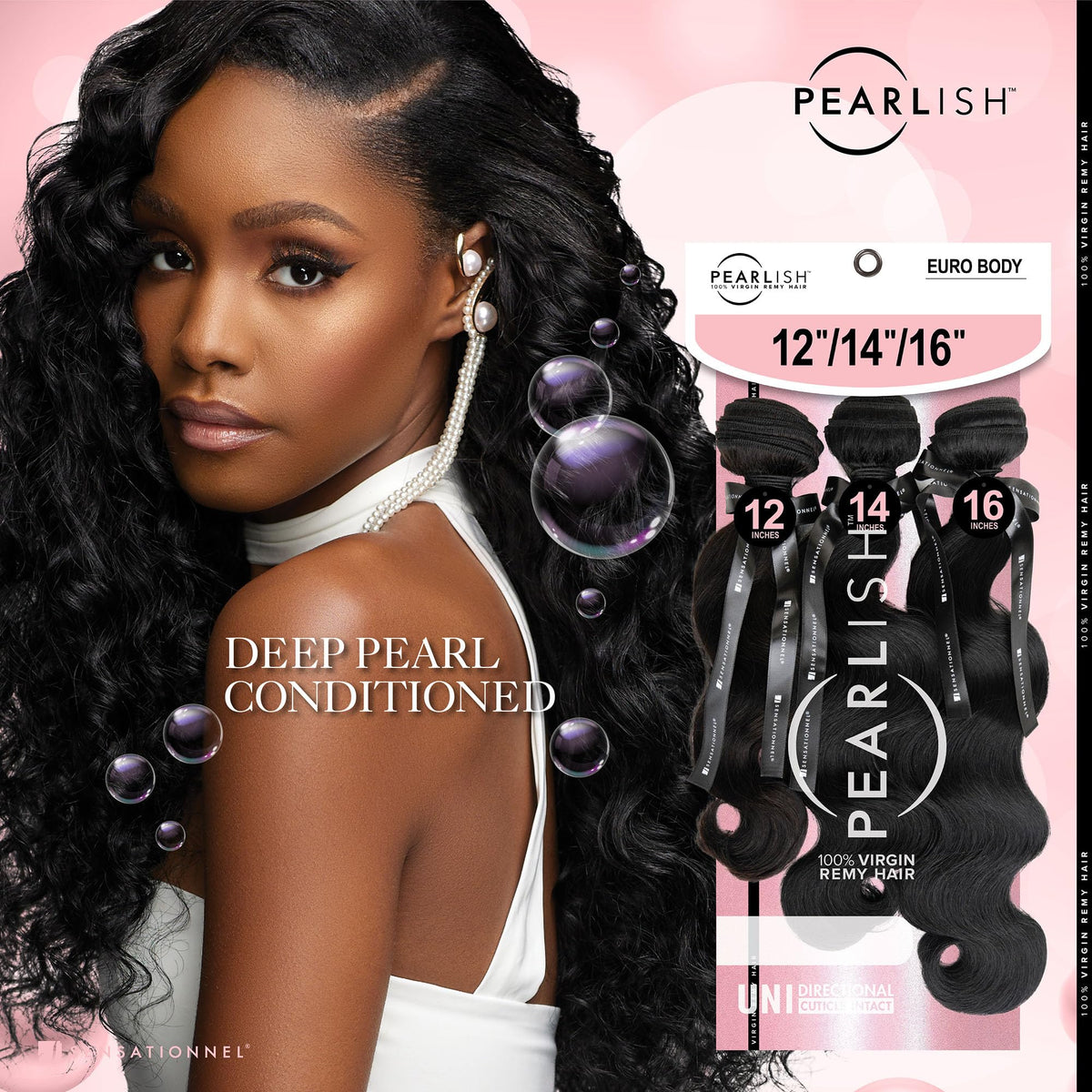 Sensationnel Pearlish Multi Bundle-Euro Body,10 12 14 inch, NATURAL/BLACK