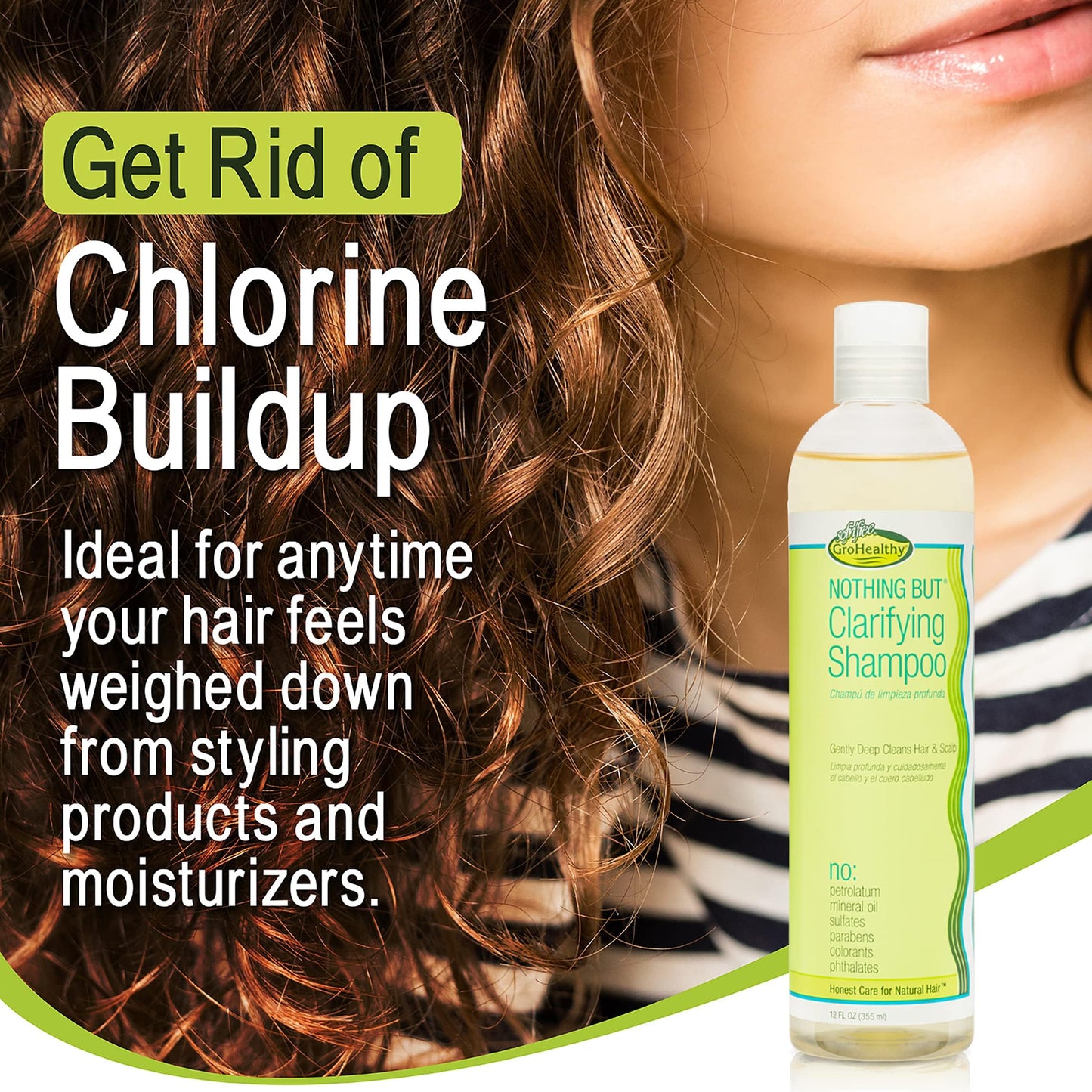 NOTHING BUT Clarifying Shampoo Sulfate-Free Detox for Natural Hair - Hair Shampoo - Removes Buildup - 12oz - Pack of 2 Beauty & Personal Care NOTHING BUT