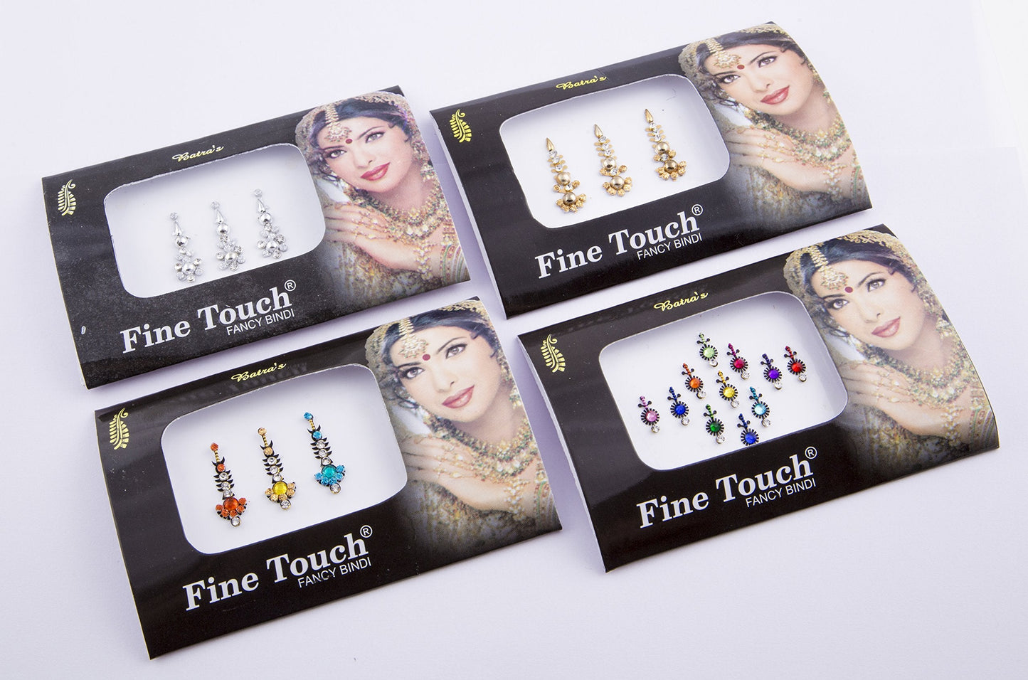 6 Packs- 42 Self-Adhesive Bindis Small to Long Forehead Tika Beauty & Personal Care Fine Touch