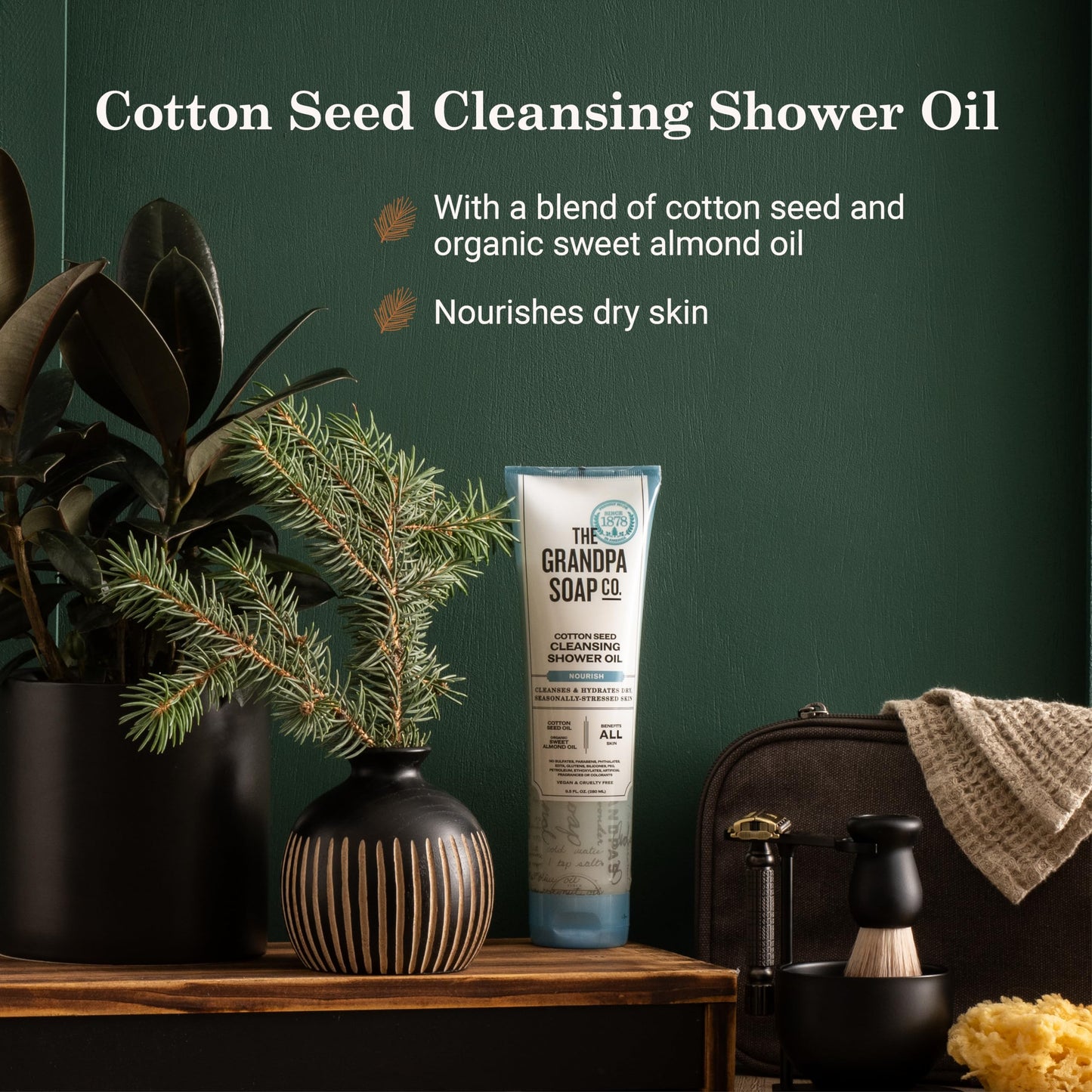 The Grandpa Soap Company Cottonseed Oil Body Wash Cottonseed + Organic Sweet Almond Oils - Clean, Vegan & Cruelty Free Formula - Nourishing Body Soap Beauty and Personal Care The Grandpa Soap Company