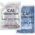 Face, Body & Hair Glitter Gel - Halloween Glitter for Kids and Women - 3 Oz Cosmetic-Grade Gel w/Moon & Stars for Festivals & Halloween Party, Easy Beauty & Personal Care CAI BEAUTY NYC