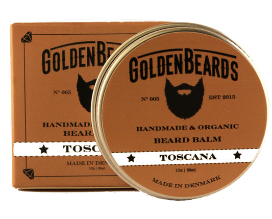 Golden Beards Beard Balm Toscana - Organic Shea, Cocoa & Beeswax Blend with Juniper & Ginger Scent - 30ml Vegan Styling Balm for Beard Softening Beauty and Personal Care Golden Beards Kobenhavn BALM GROOMING OIL