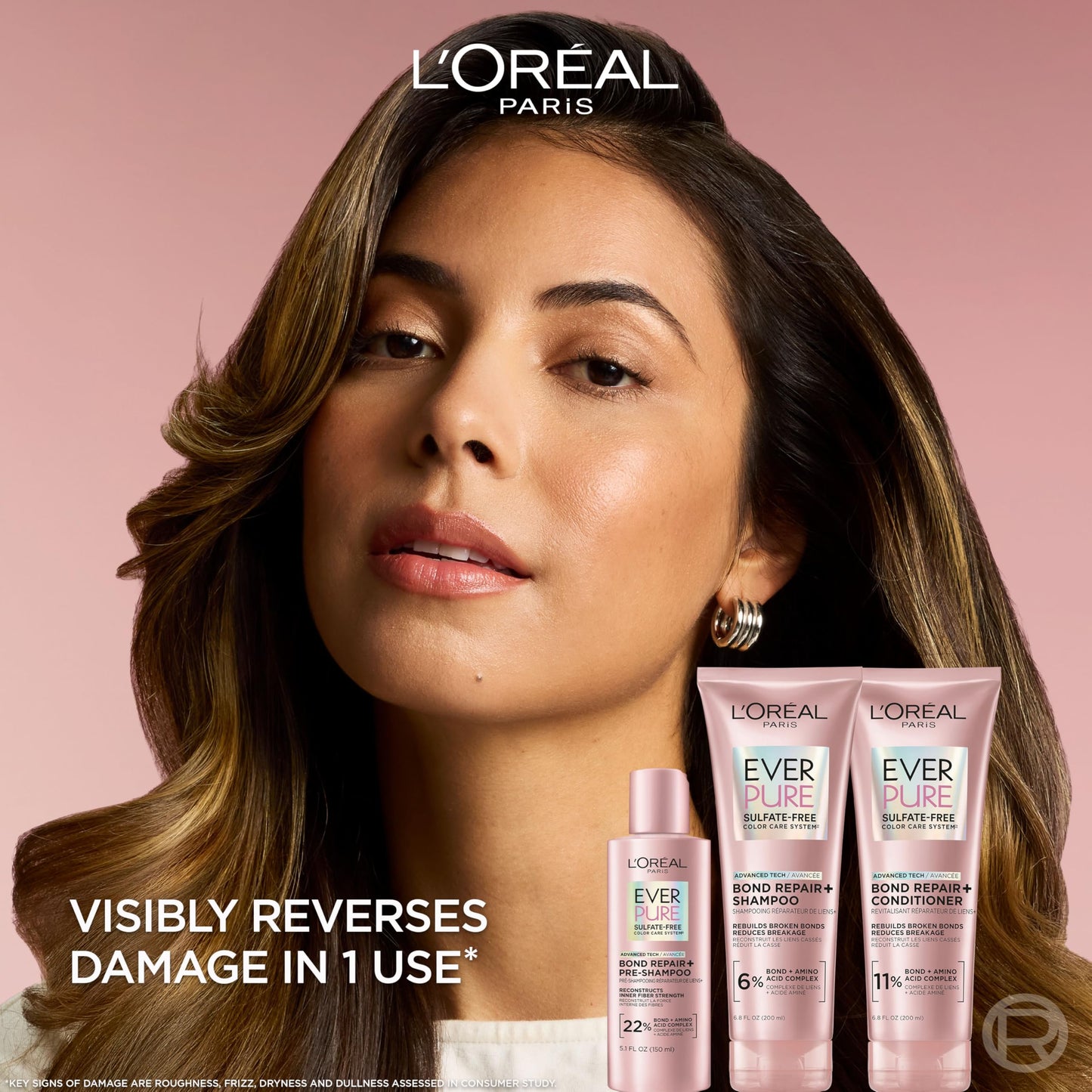 L'Oreal Paris Sulfate Free Bond Repair+ Shampoo and Conditioner Set with Bond + Amino Acid Complex, Strengthens and Repairs Damaged or Color Treated Beauty & Personal Care L'Oreal Paris