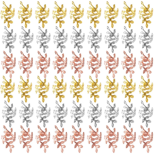 CustomyLife 150pcs Leaf Hair Jewelry for Dreadlock, Non-Faded Metal Braid Hair Beads, Locs Hair Cuff Clip Ring Charm Accessories for Earring Necklace Beauty & Personal Care CustomyLife