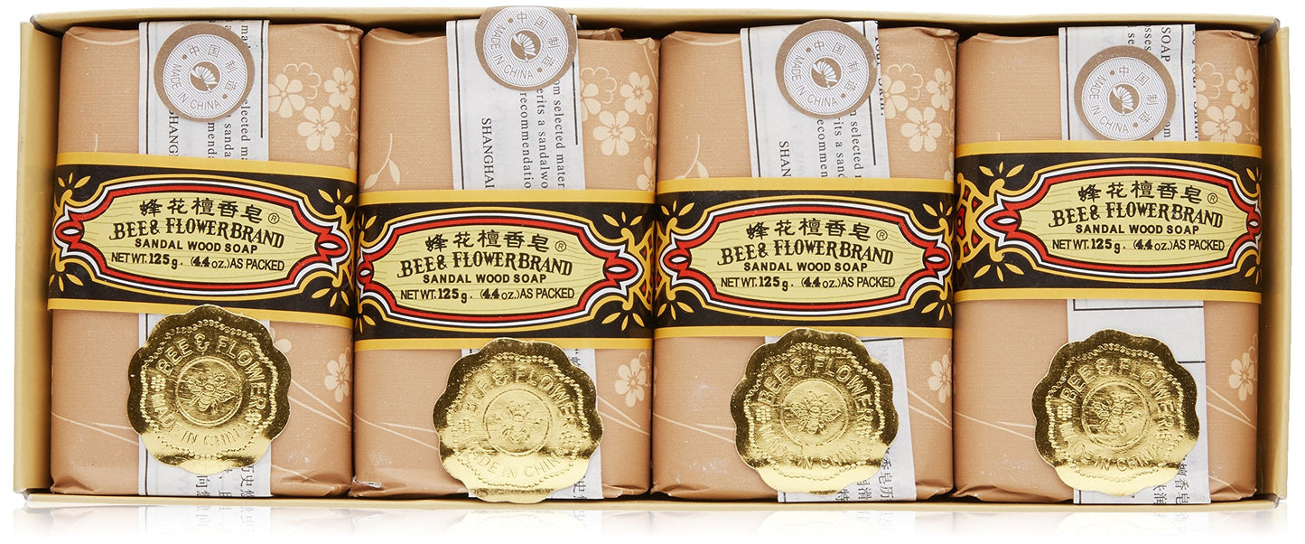 Bee & Flower Sandalwood Soap, 4.4 Oz (Pack of 4) Beauty & Personal Care Bee & Flower