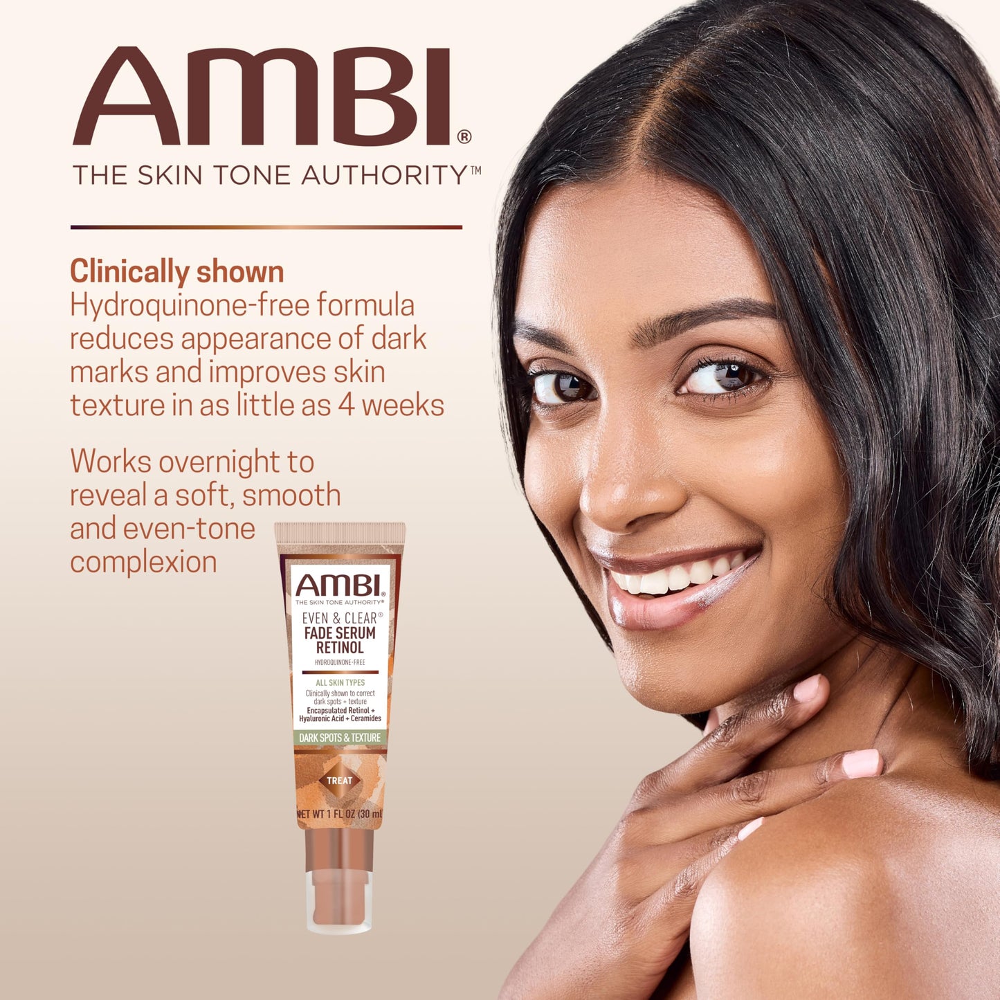 Ambi Even & Clear Fade Serum, Hyperpigmentation Treatment, Hydroquinone-free, Dark Spot Corrector, Results In As Little As 4 Weeks, Retinol Beauty & Personal Care Ambi