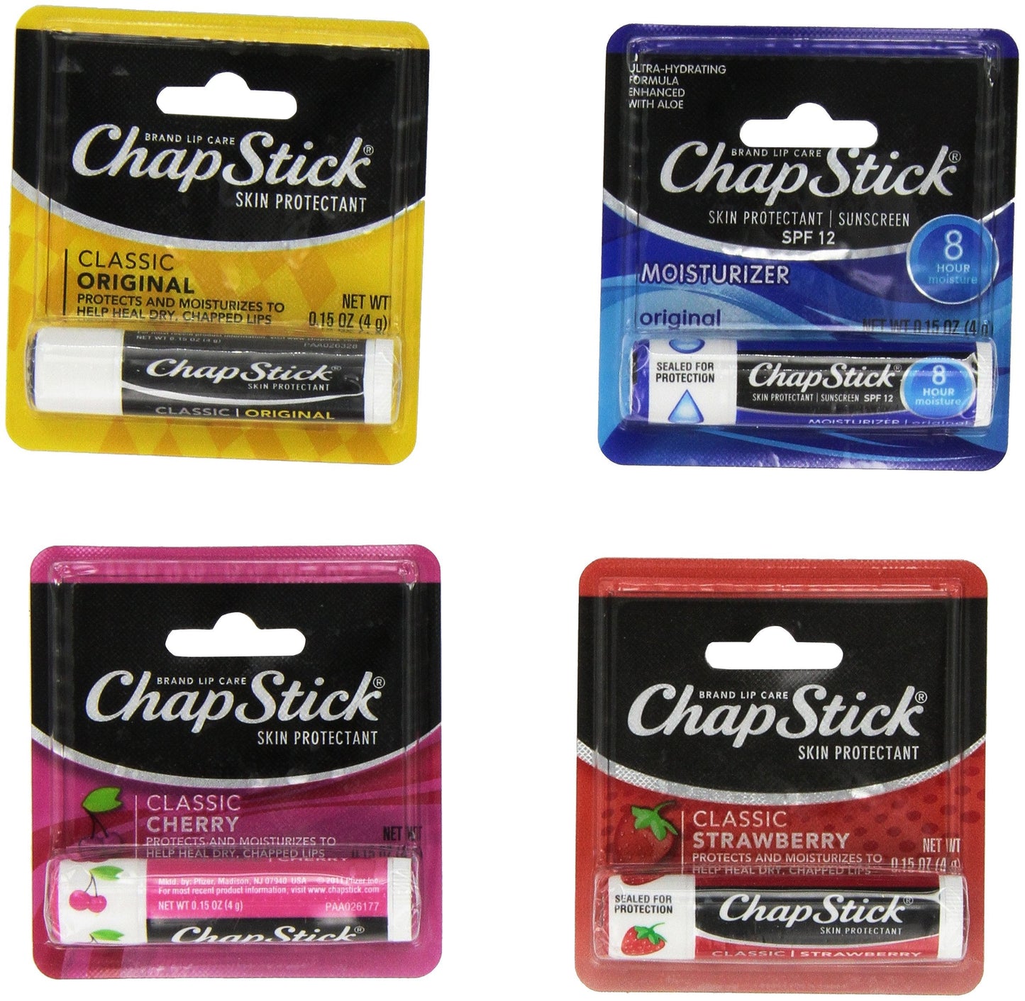 Chap Stick Lip Balm Variety Pack Assorted Flavors Original, Strawberry, Moisturizer, Cherry (Pack of 13) Beauty & Personal Care ChapStick