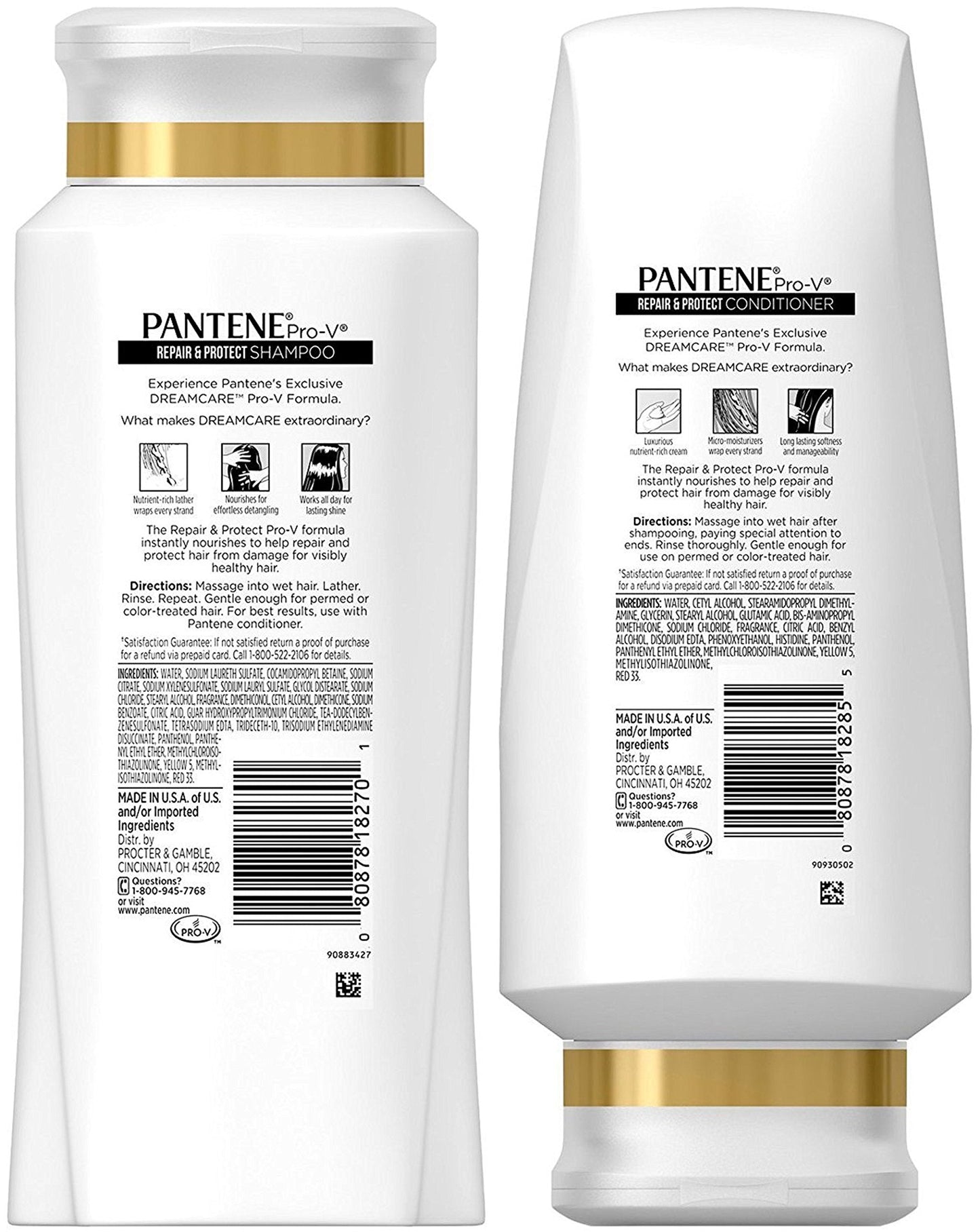 Pantene Pro-V Haircare - Repair & Protect - Dreamcare Shampoo (20.1 FL OZ) & Conditioner (17.7 FL OZ) Set - One Set Beauty & Personal Care Pantene
