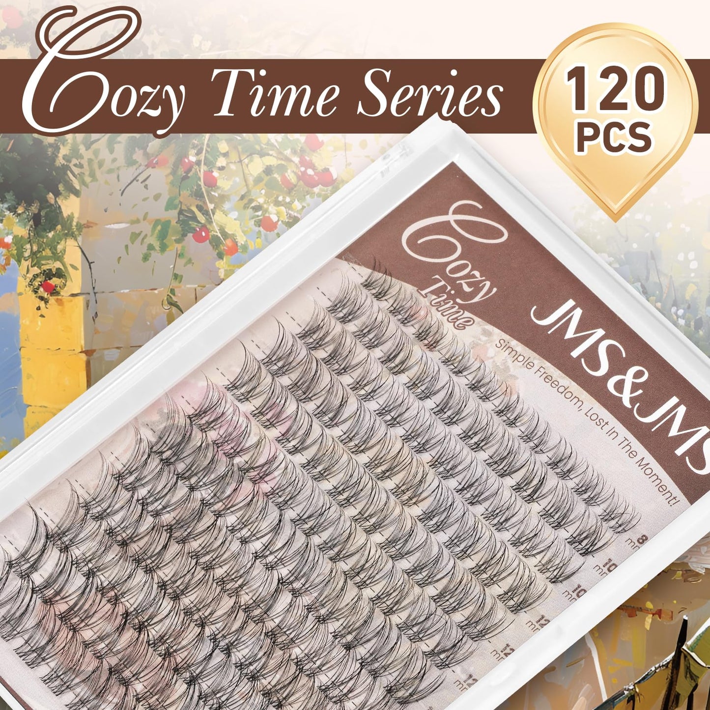 JMS&JMS Lash Clusters 120 Pcs Natural Cluster Lashes Invisible Band Eyelash Clusters Super Thin Band Reusable Soft & Comfortable(Flora,8-18mix) Beauty and Personal Care JMS&JMS