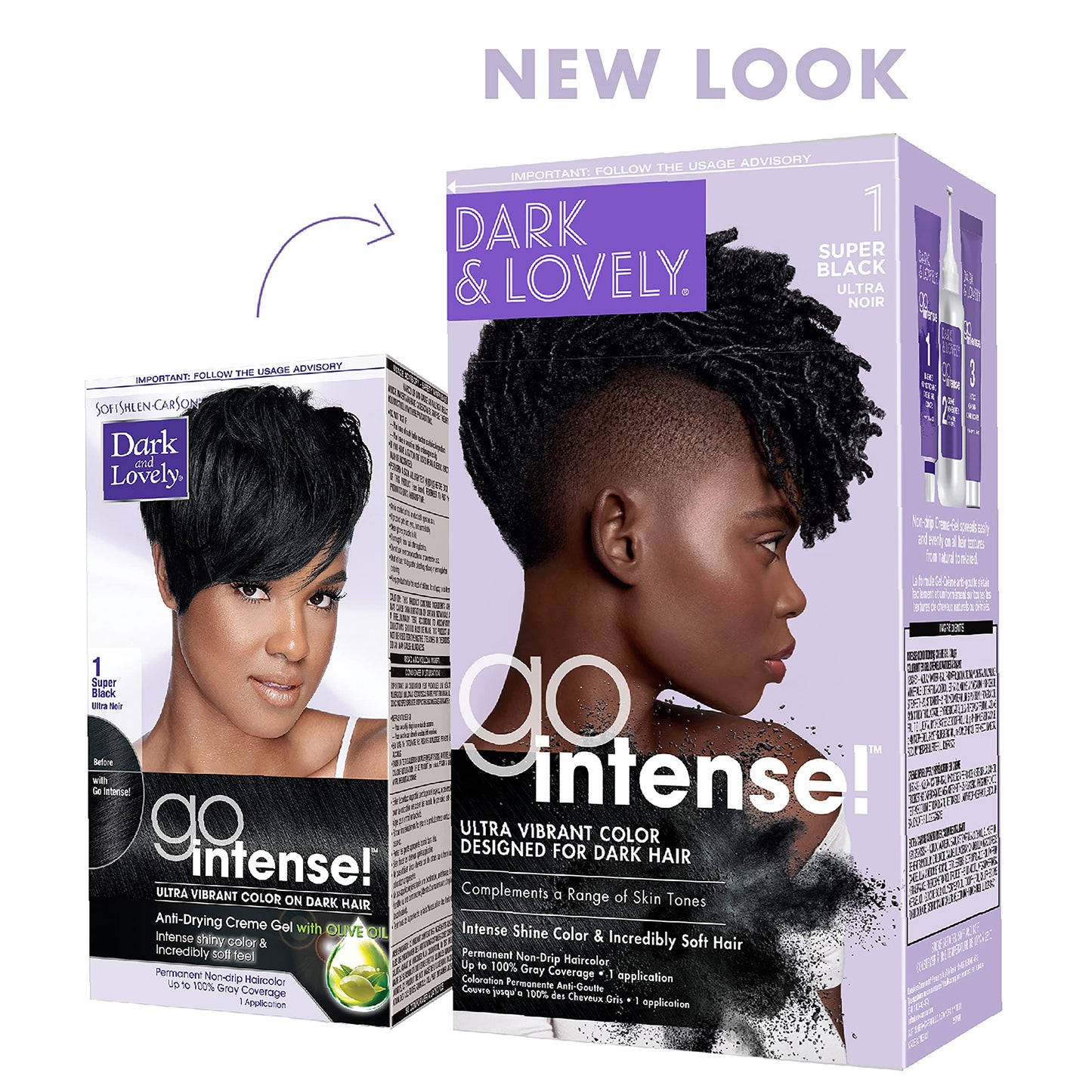 SoftSheen-Carson Dark and Lovely Ultra Vibrant Permanent Hair Color Go Intense Hair Dye with Olive Oil for Shine and Softness, Super Black Beauty & Personal Care SoftSheen