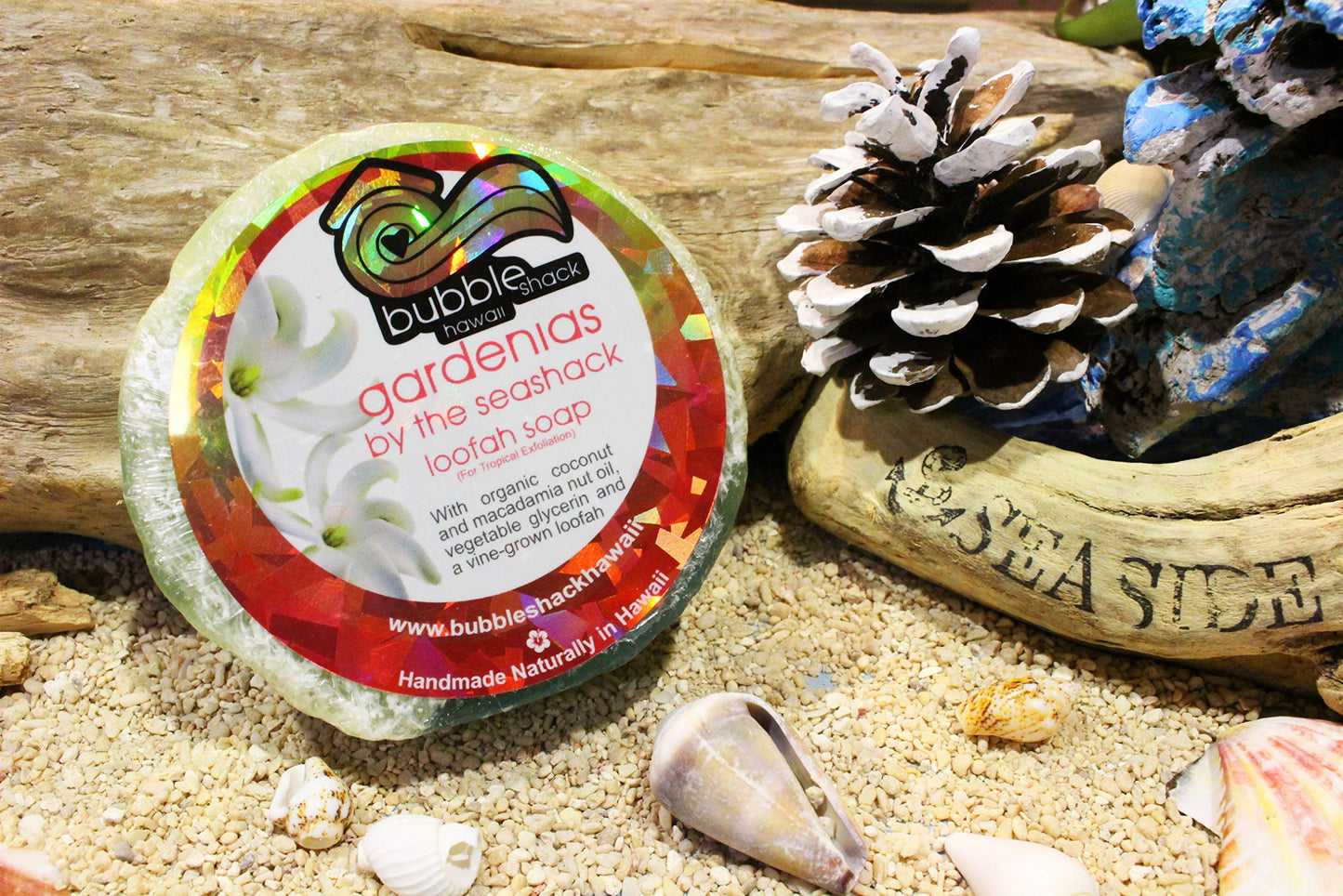 Bubble Shack Hawaii Gardenias by The Seashack Loofah Soap, 4oz Beauty & Personal Care Bubble Shack Hawaii