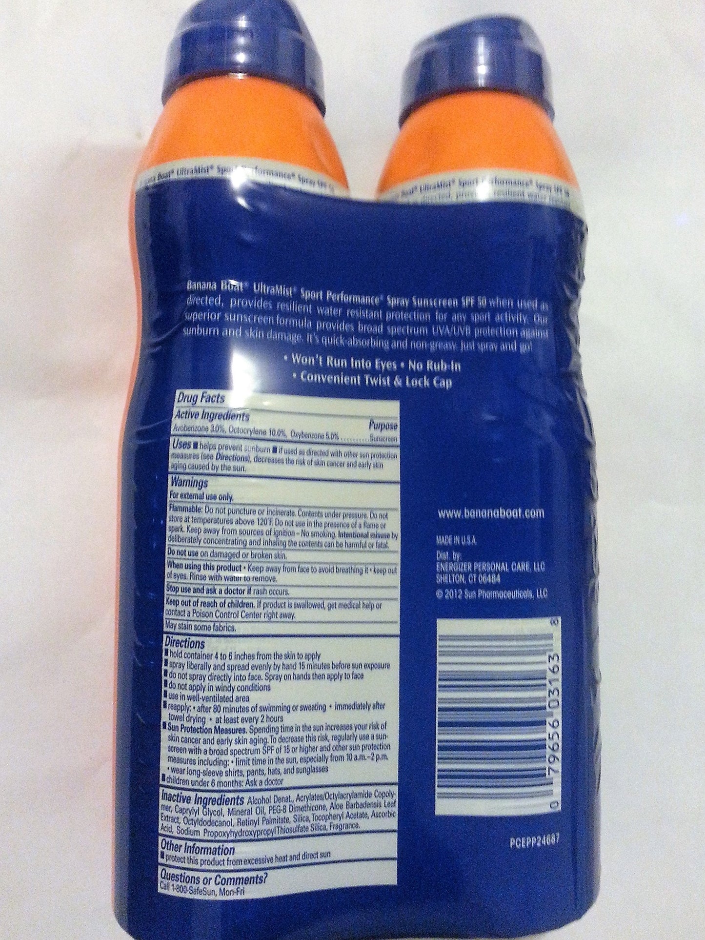 Banana Boat Continuous Spf#50 + Spray Sport 6 Ounce (Powerstay) (177ml) (2 Pack) Beauty & Personal Care Banana Boat