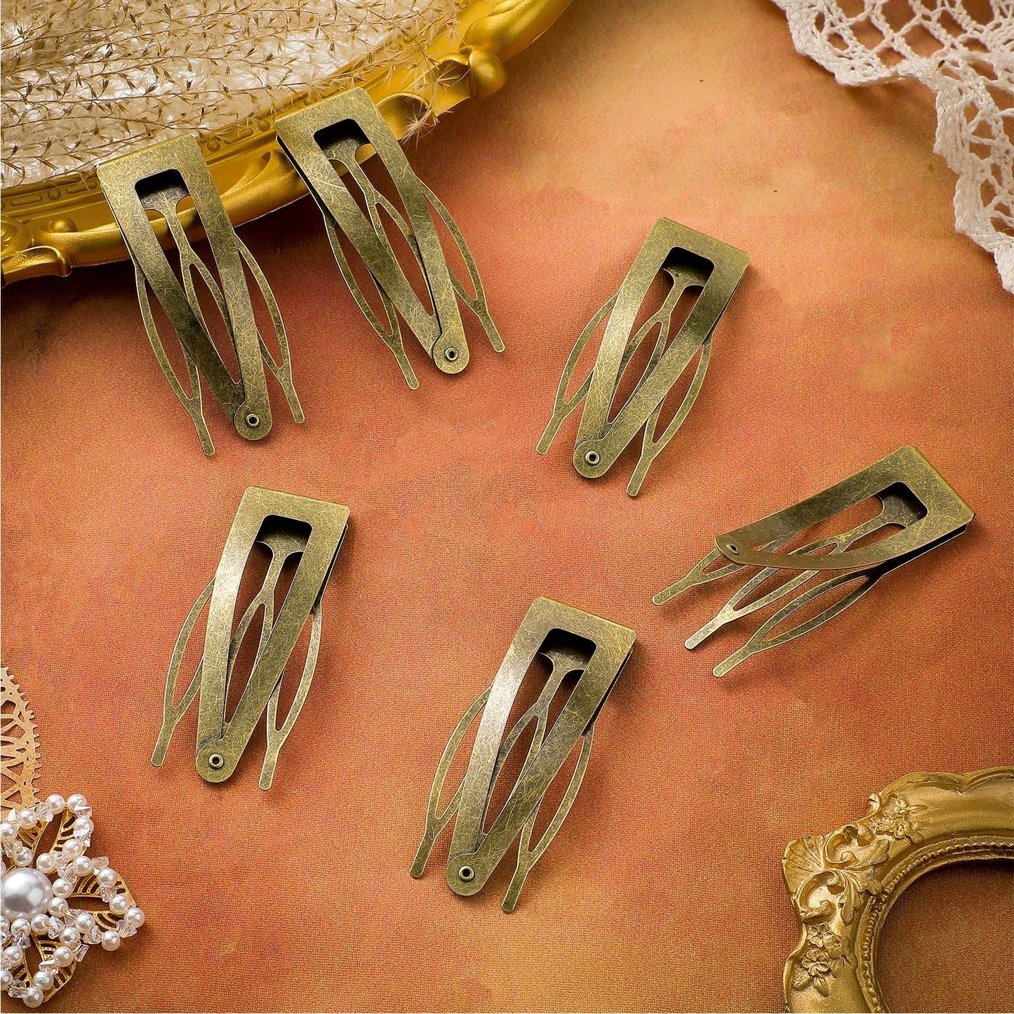 Chinco Ancient Bronze 24 Pcs Double Grip Hair Clips Metal Snap Clips Women Barrettes for Hair Making, Salon Supplies (2.8 Inch) Beauty and Personal Care Chinco