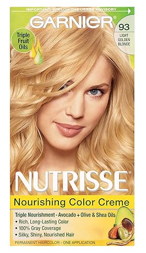 Garnier Nutrisse Nourishing Hair Color Creme, 93 Light Golden Blonde (Honey Butter) (Packaging May Vary) Beauty & Personal Care Garnier