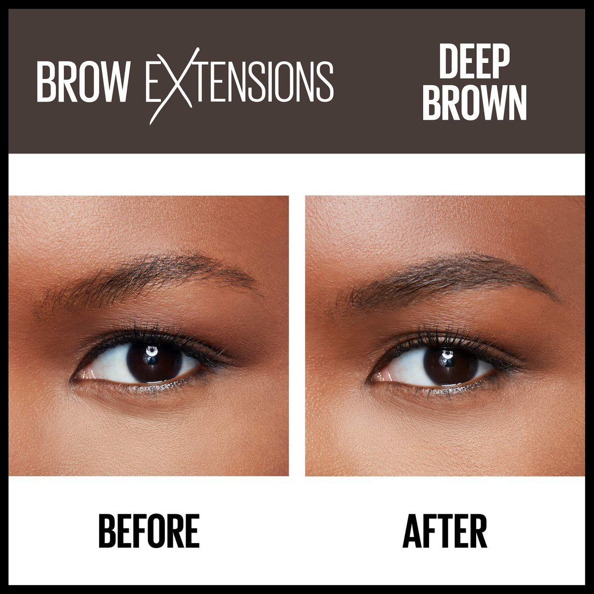 Maybelline Brow Extensions Fiber Pomade Crayon Eyebrow Makeup, Deep Brown, 1 Count