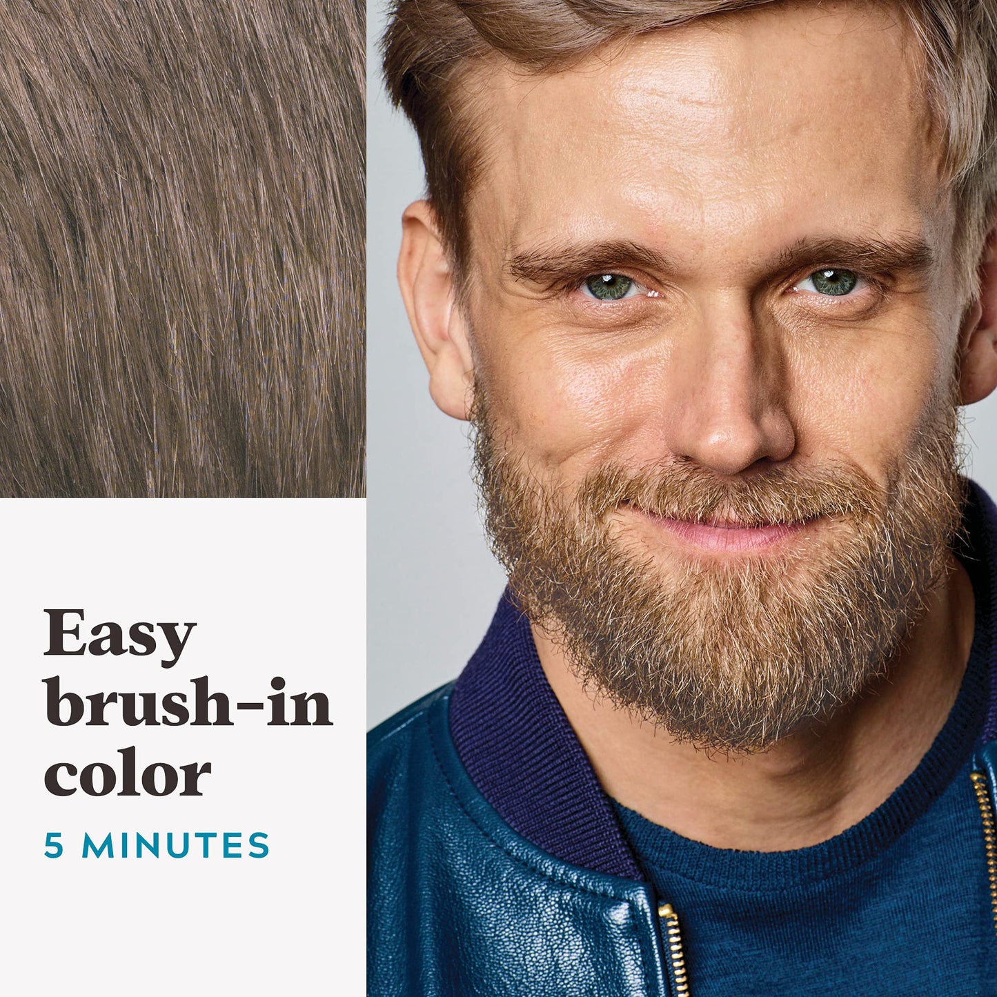 Just For Men Mustache & Beard, Beard Dye for Men with Brush Included, With Keratin Biotin Aloe and Coconut Oil for Healthy Facial Hair - Light Brown Beauty & Personal Care Just for Men