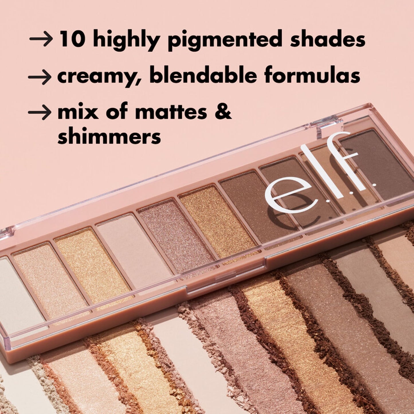 e.l.f. Perfect 10 Eyeshadow Palette, Ten Ultra-pigmented Neutral Shades, Smooth, Creamy & Blendable Formula, Vegan , Summer Breeze Beauty & Personal Care e.l.f.