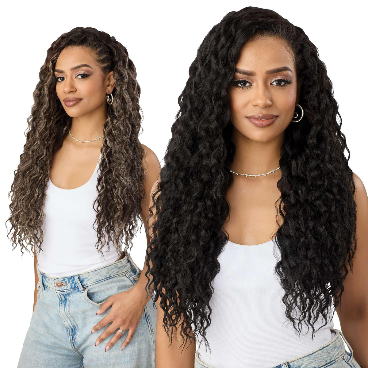 Outre Quick Weave Synthetic Half Wig - Rosewell (DR2/CREAMY TOFFEE)