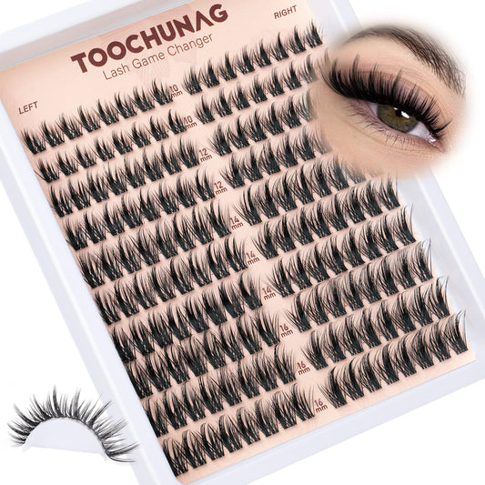 Manga Lash Clusters Spiky Eyelash Clusters Wispy Individual Lashes Extension 160pcs DIY Cluster Eyelash Extensions 10-16mm D Curly Natural Individual Beauty and Personal Care TOOCHUNAG Default Title