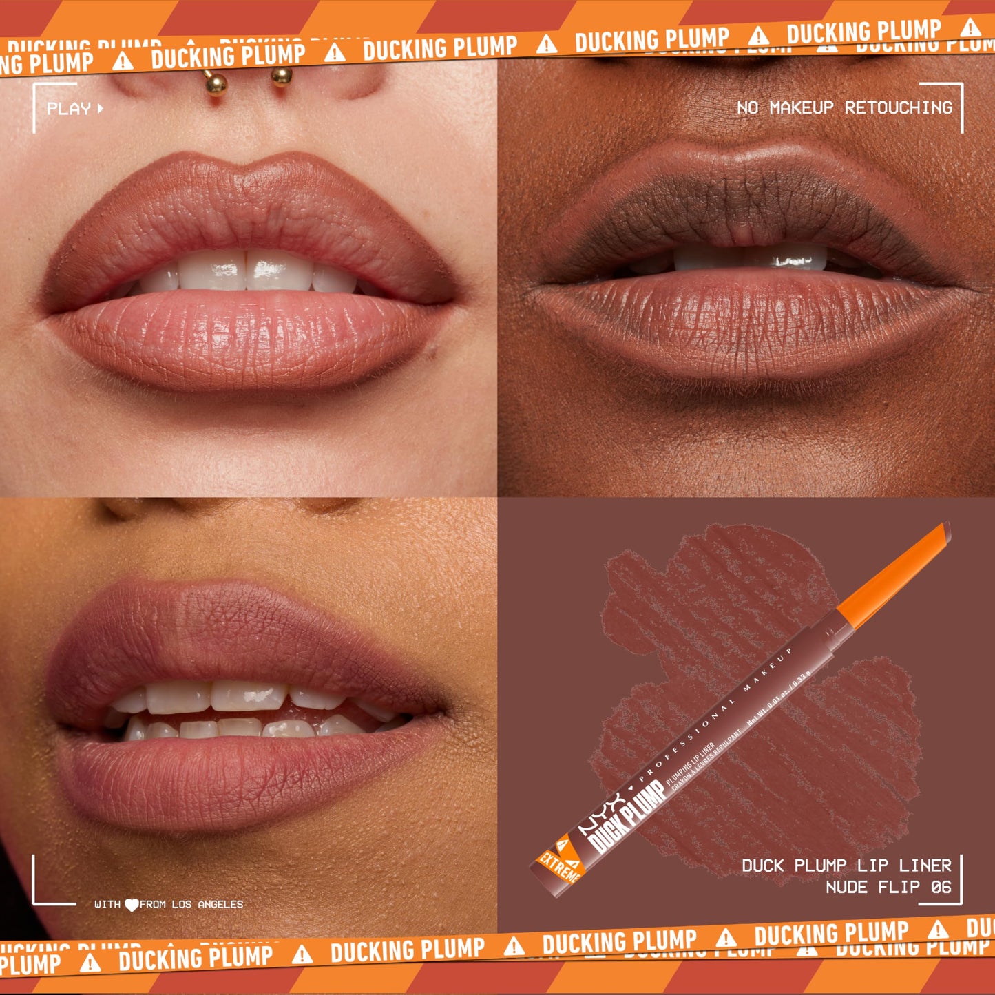 NYX PROFESSIONAL MAKEUP Duck Plump Plumping Lip Liner, Matte Pencil With Up To 10HR Wear, Nude Flip (Nude Lip Liner) Beauty & Personal Care NYX PROFESSIONAL MAKEUP
