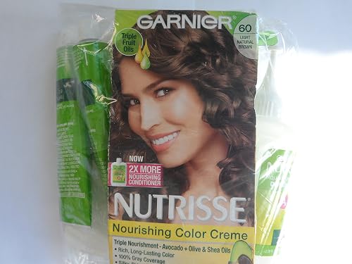 Garnier Nutrisse Haircolor - 60 Acorn (Light Natural Brown) 1 Each (Pack of 2) Beauty & Personal Care Garnier
