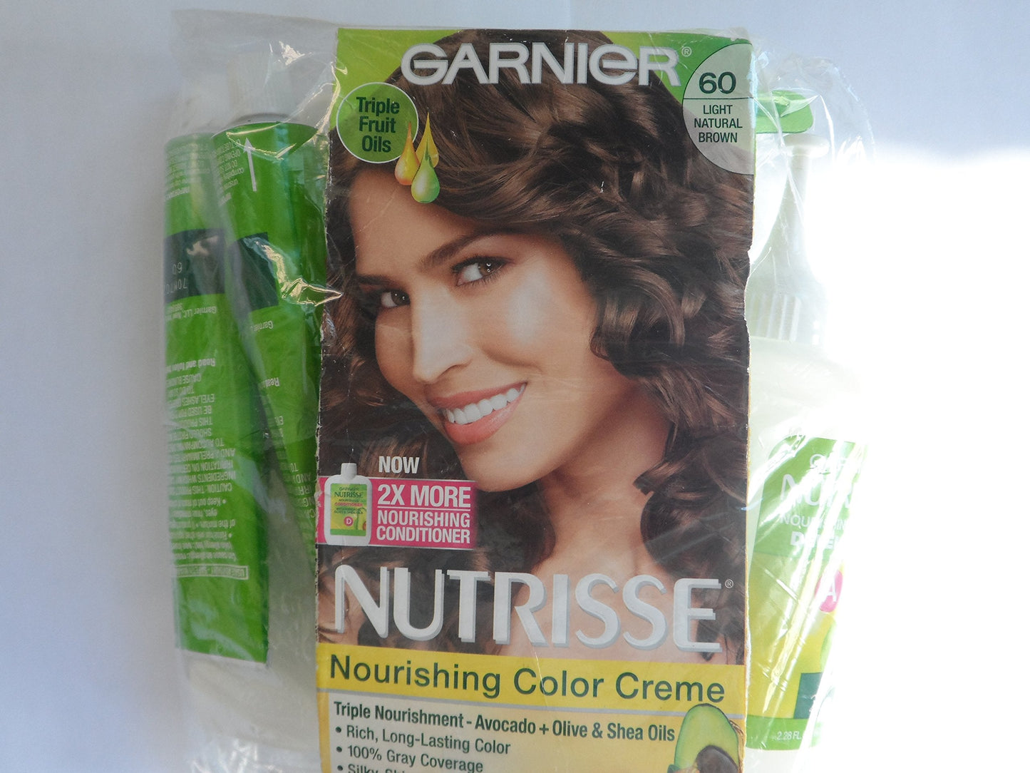 Garnier Nutrisse Haircolor - 60 Acorn (Light Natural Brown) 1 Each (Pack of 2) Beauty & Personal Care Garnier
