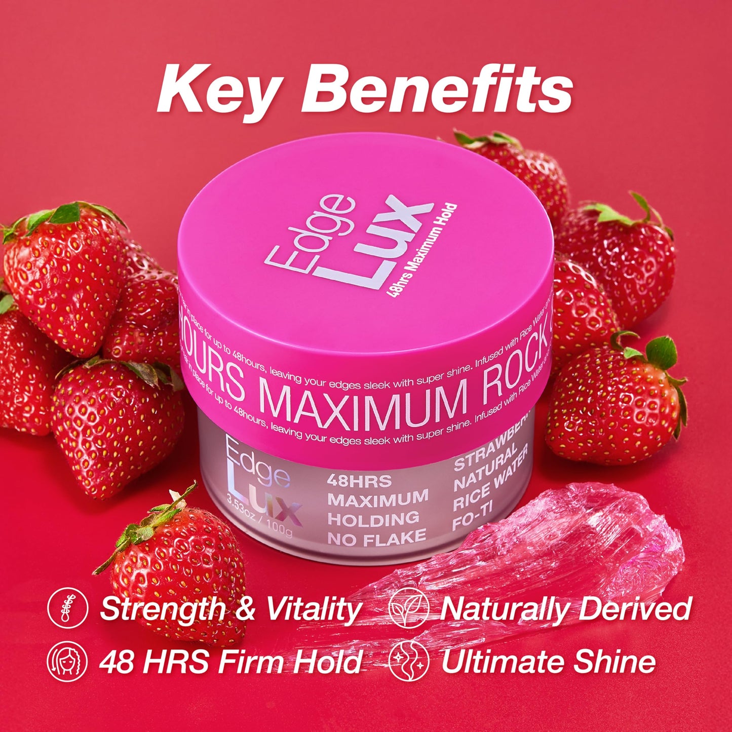 Lux Collection Edge Control Gel for 4C Hair - 48 Hour Maximum Hold Edge Control, Edge Lux with Castor Oil, Keratin & Biotin, Non-Flaking Styling Gel Beauty & Personal Care Lux Collection