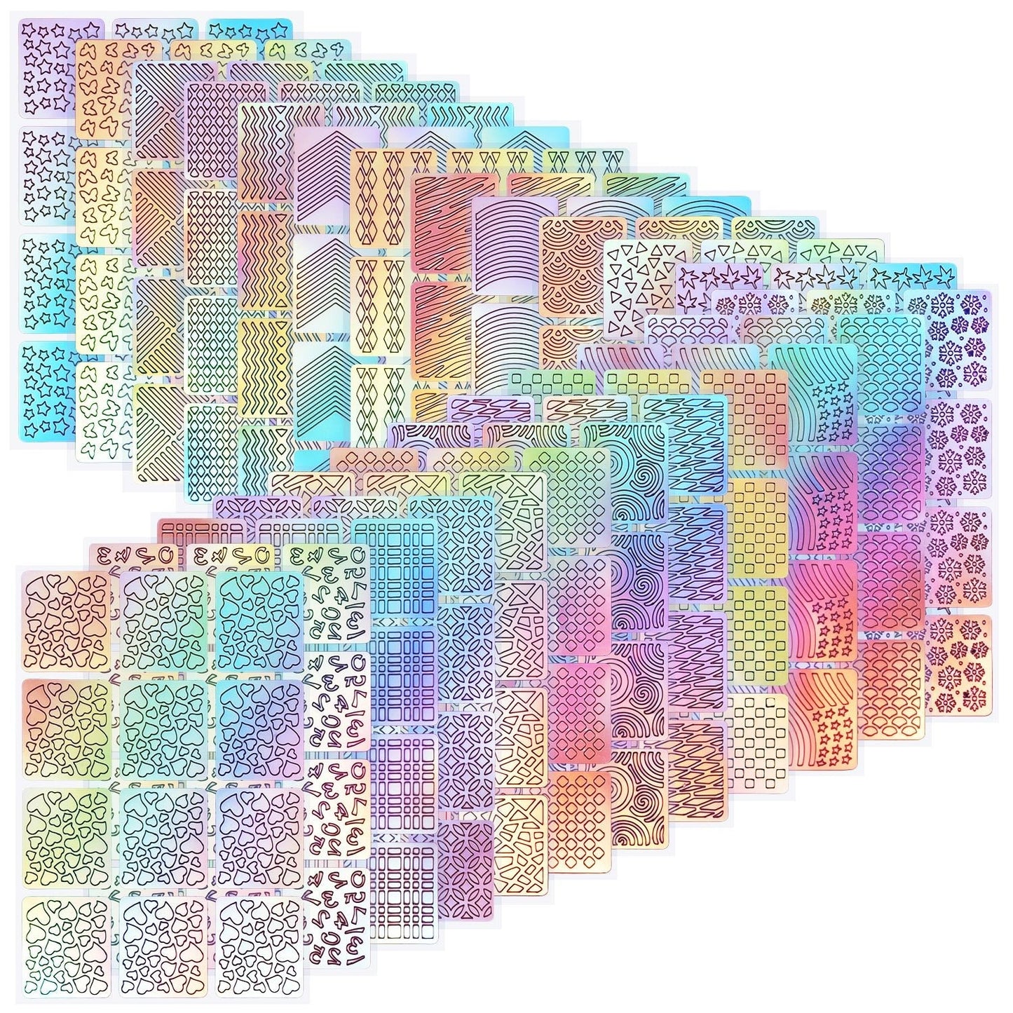 288 Pieces Nail Vinyl Stencils Nail Decoration Stickers Set Nail Stickers Tips Decals, 24 Sheets Beauty & Personal Care Hicarer