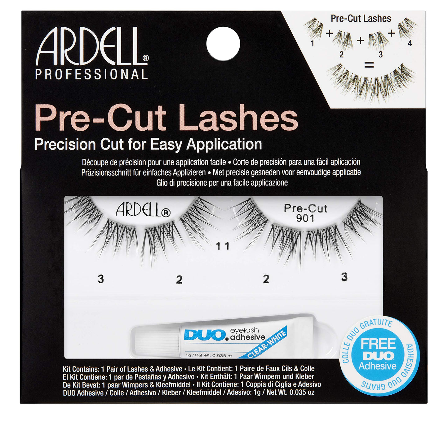 Ardell Pre-Cut Lashes 901 - Natural-Looking Clusters, Segmented Lash Strips, Individual Lash Extensions with DUO Adhesive Beauty & Personal Care Ardell