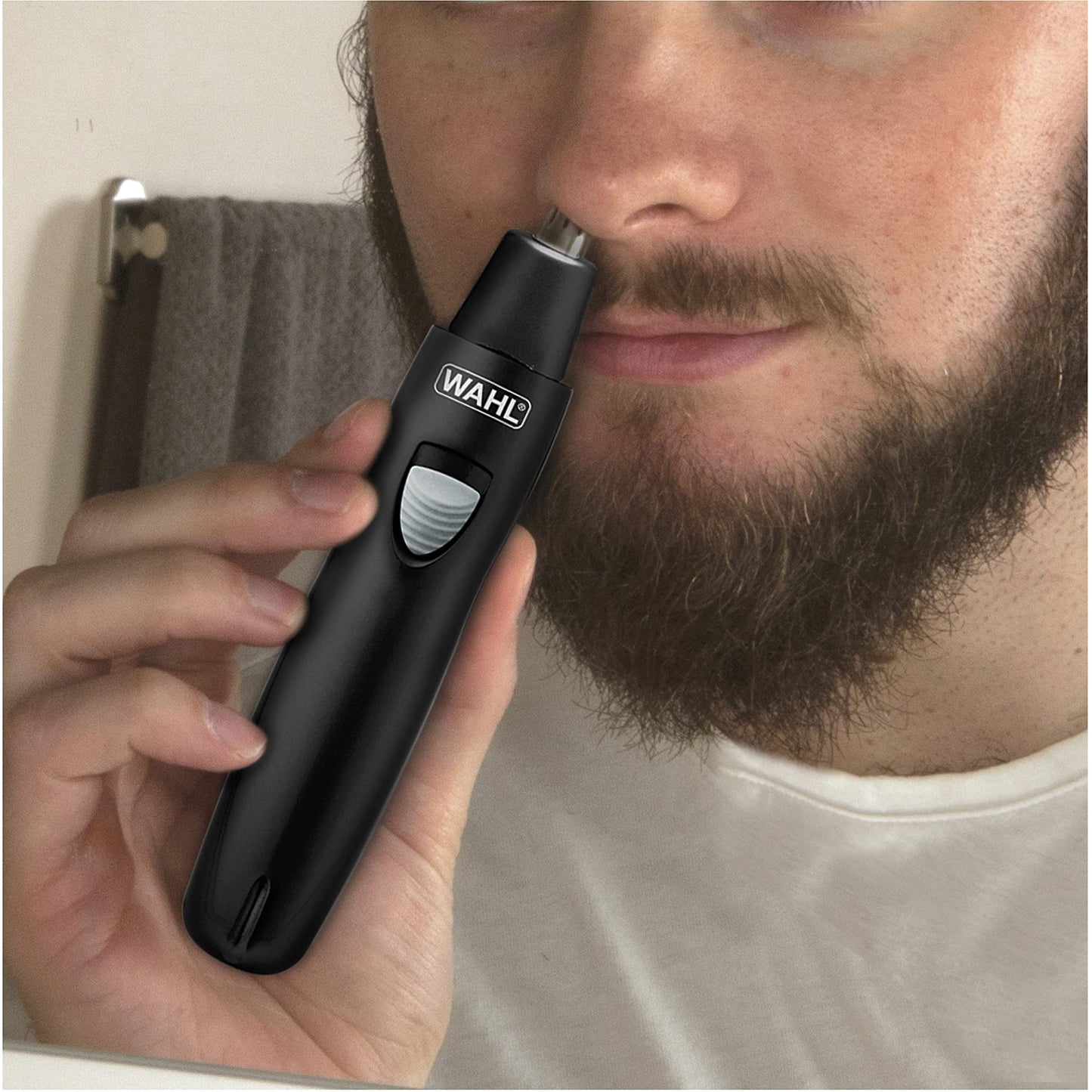 Wahl Groomsman Rechargeable Precision Trimmer for Hygienic Grooming with Rinsable, Interchangeable Heads for Eyebrows, Neckline, Nose, Ears, & Other Beauty and Personal Care Wahl