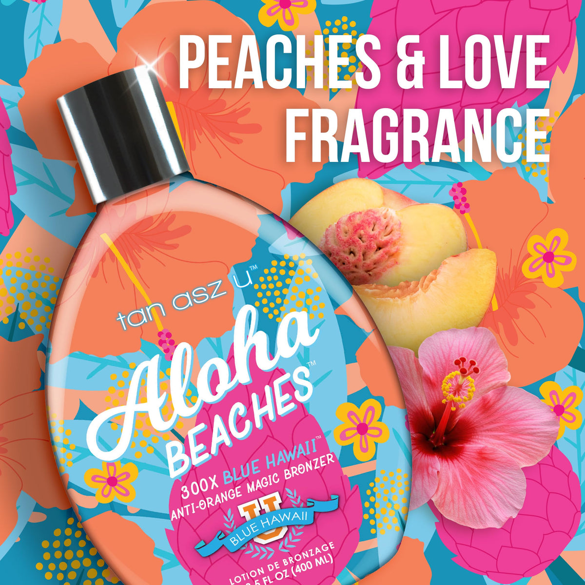 Tan Asz U Aloha Beaches 300X Anti-Orange Bronzer Tanning Lotion,13.5 Fl Oz