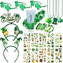 Qaeshi 117 Pcs St Patricks Day All-in-One Accessories Kit, Skin-Friendly Custom Shamrock Green Glitter Gel Irish Party Favors Supplies Shamrock Beauty & Personal Care Qaeshi