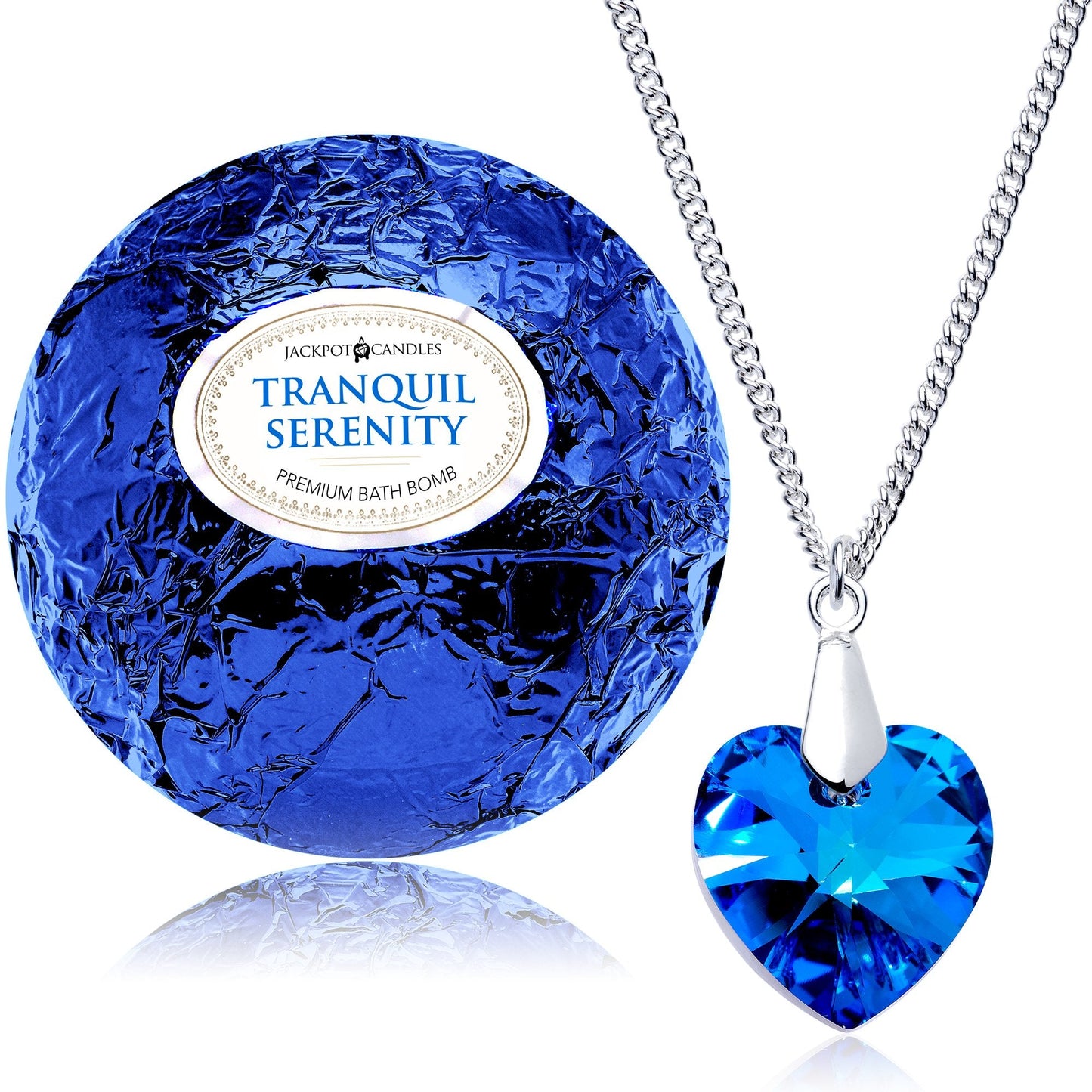 Tranquil Serenity Bath Bomb with Necklace Created with Crystal Extra Large 10 oz. Made in USA Beauty & Personal Care Jackpot Candles