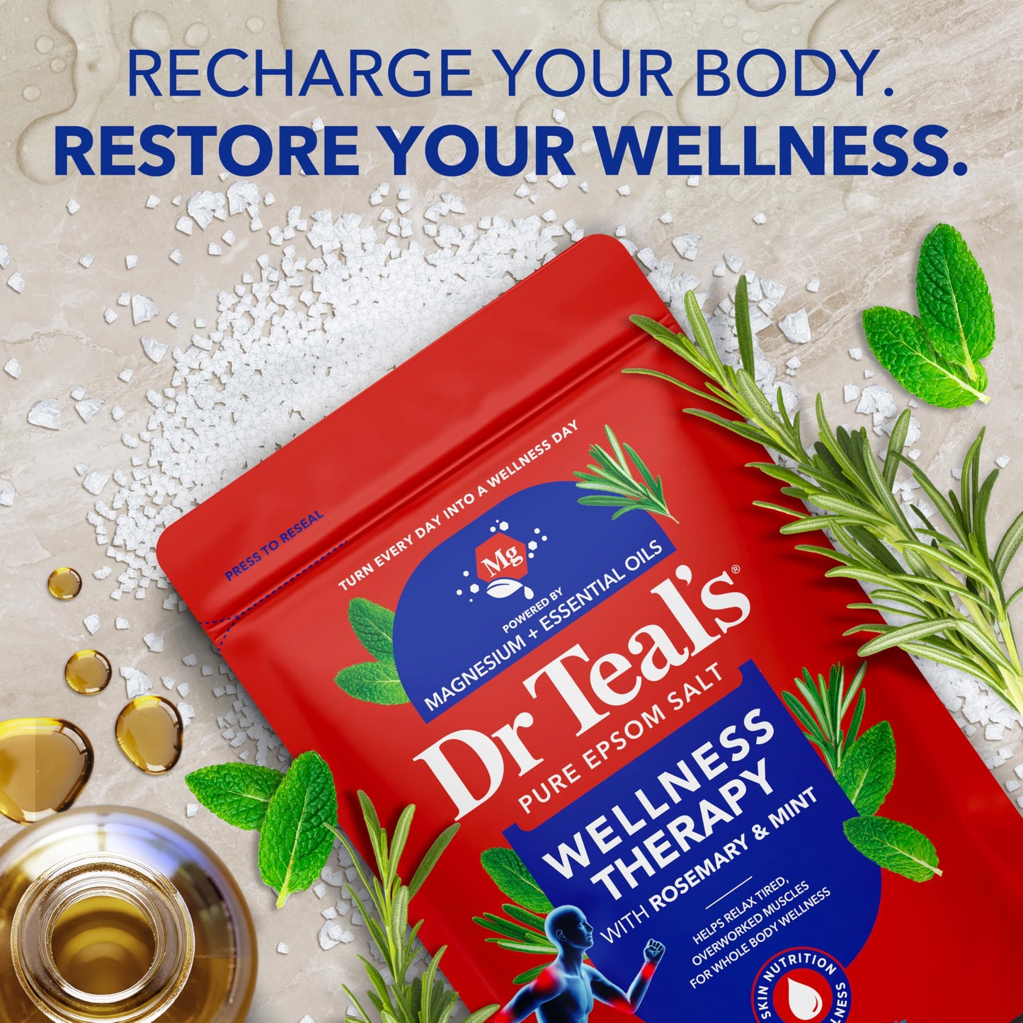 Dr Teal's Epsom Salt Magnesium Soak, Lavender, Eucalyptus & Wellness Trio, 3 lbs (Pack of 3) Beauty and Personal Care Dr Teal's
