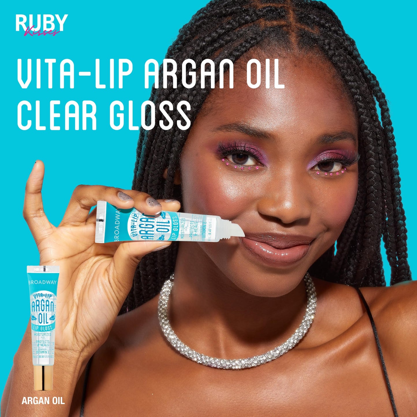 Ruby Kisses Broadway Vita-Lip Clear Lip Gloss (Argan Oil 48 Pack), Ultra-Hydrating & Soothing Formula with Multi-Vitamin Oils, High-Shine Non-Sticky Beauty & Personal Care Ruby Kisses