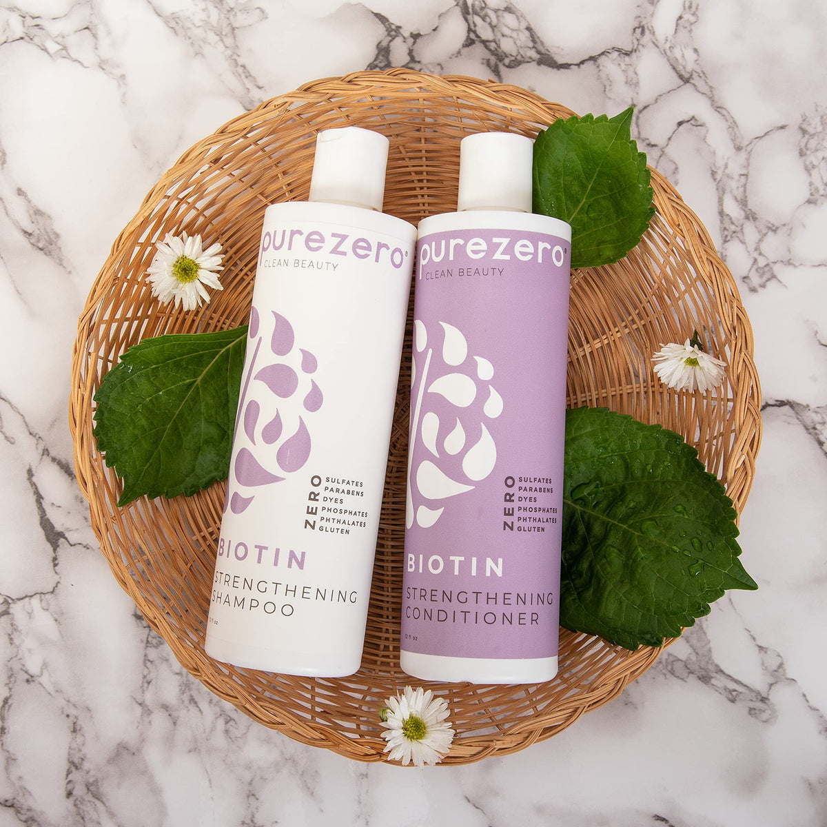 Purezero Biotin Conditioner - 12 Fl Ounces - Anti Thinning Formula - Volumizing, Thicker, Fuller Hair - Zero Sulfates, Parabens, Dyes, Gluten - 100%