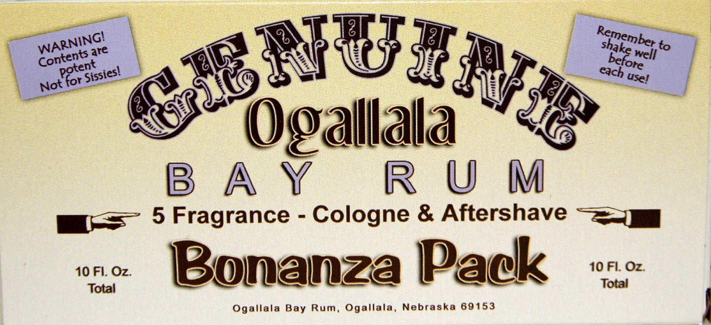 Ogallala Bay Rum Bonanza Cologne & After-Shave Sample Pack Beauty & Personal Care Ogallala Bay Rum