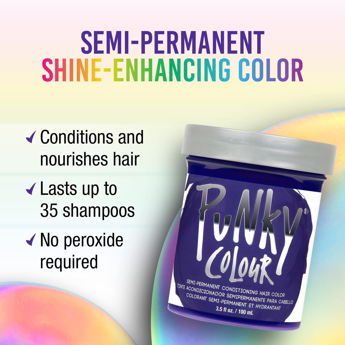 Punky Violet Semi Permanent Hair Color - Vegan, Cruelty-Free Conditioning Hair Dye, Lasts Up to 35 Washes, 3.5 fl oz Beauty & Personal Care Punky